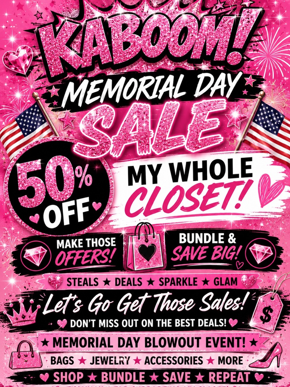 KABOOM! Memorial Day Sale 50%off whole closet starts today Bundle 2